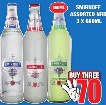 Boxer Liquors Smirnoff Assorted NRB 3 x 660ml offer