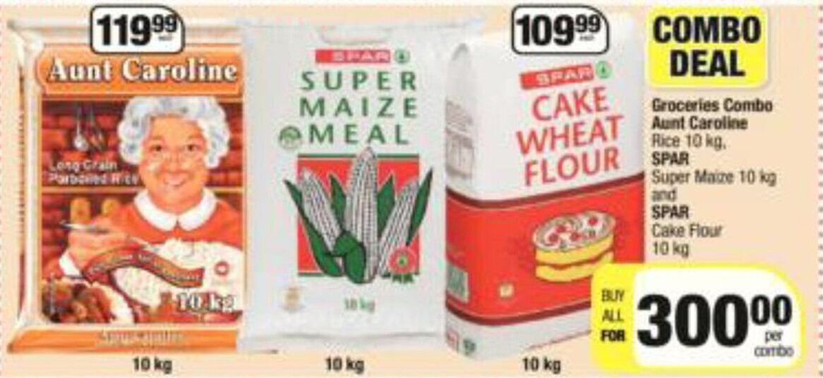 aunt-caroline-rice-10kg-spar-super-maize-10kg-spar-cake-flour-10kg