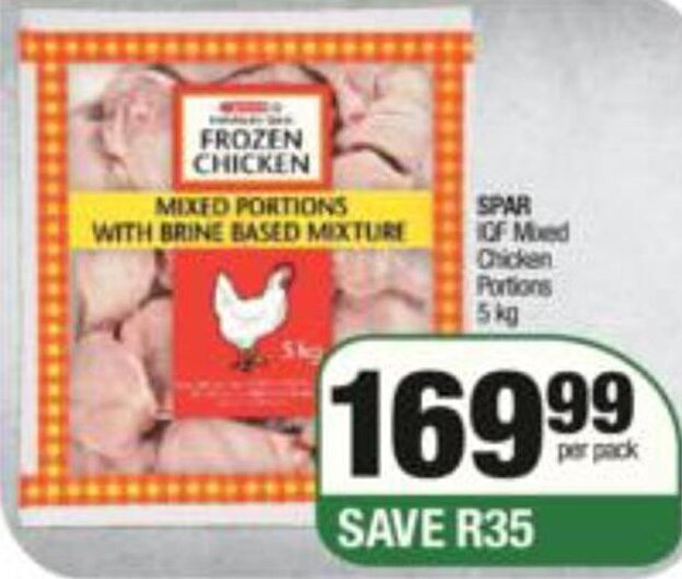 Spar Frozen Chicken 5kg offer at Spar