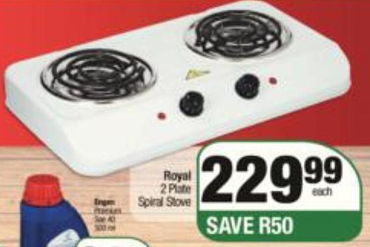 Royal 2 Plate Sriral Stove offer at Spar