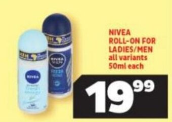Nivea Roll-On for Ladies / Men all variants 50ml each