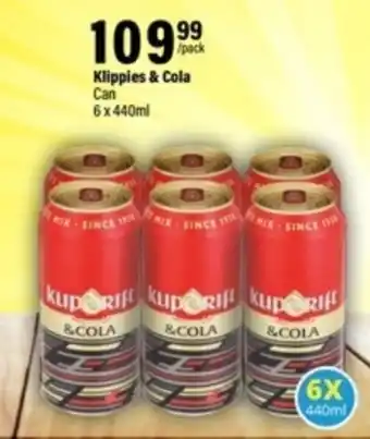 Liquor City Klipdrift & Cola 6 x 440ml offer