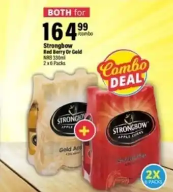 Liquor City Strongbow Red Berry or Gold NRB 2 x 6 packs x 330ml offer