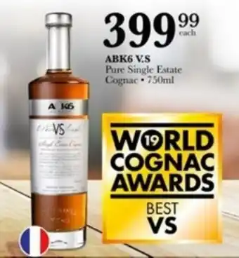 ABK6 V.S Pure Single Estate Cognac 750ml