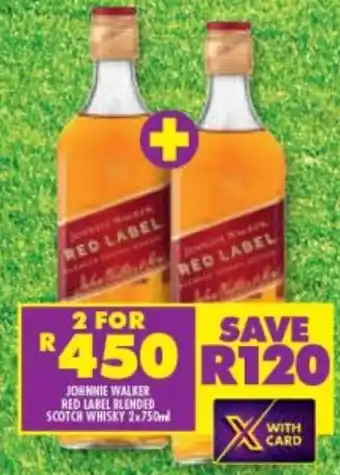 Shoprite Liquor Johnnie Walker Red Label Blended Scotch Whisky 2 x 750ml offer