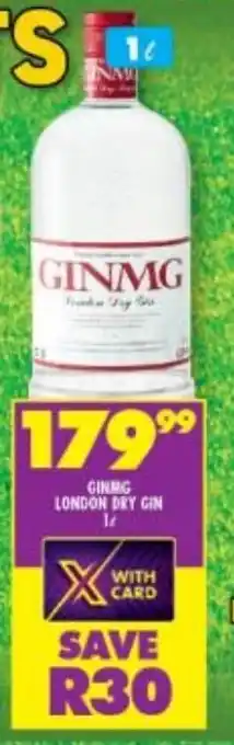 Shoprite Liquor Ginmg London Dry Gin 1L offer
