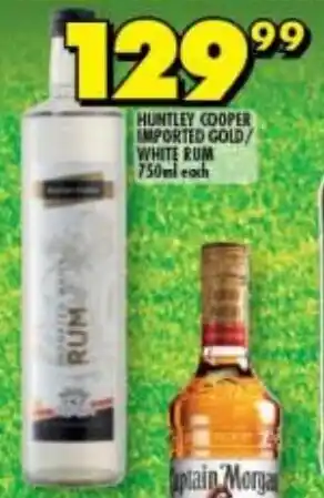 Shoprite Liquor Huntley Cooper Imported Gold / White Rum 750ml each offer