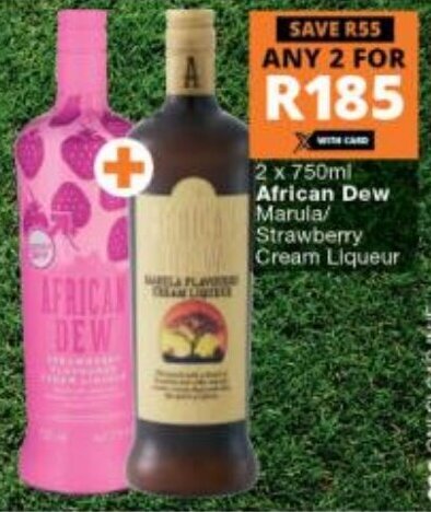 African Dew Marula / Strawberry Cream Liqueur 2 x 750ml offer at ...