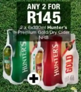Hunter's Premium Gold / Dry Cider NRB 2 x 6 x 330ml