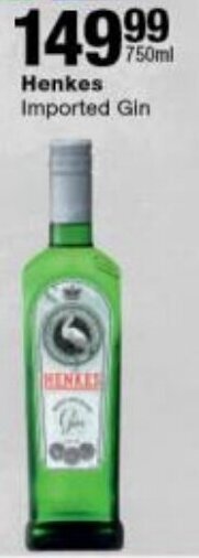 Henkes Imported Gin 750ml
