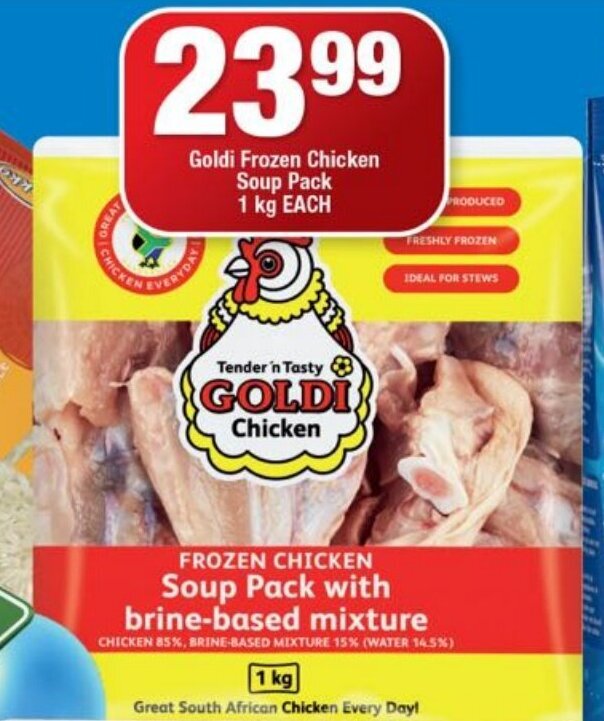 Goldi Frozen Chicken Soup Pack 1kg offer at OK Foods