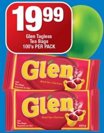 OK Foods Glen Tagless Tea Bags 100's per pack offer