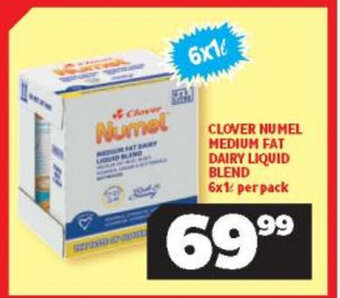 Usave Clover Numel Medium Fat Dairy Liquid Blend 6x1L per Pack offer