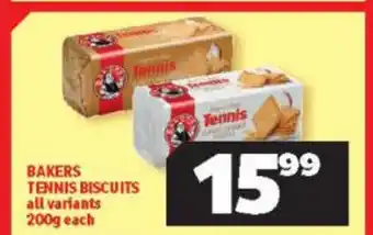 Usave Bakers Tennis Biscuits all variants 200g each offer