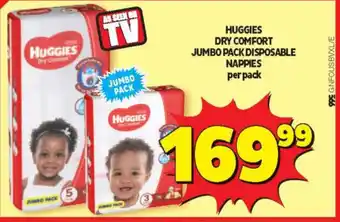 Usave Huggies Dry Comfort Jumbo Pack Disposable Nappies per Pack offer