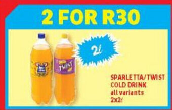 Usave Sparletta/Twist Cold Drink all variants 2x2L offer