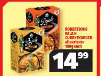 Usave Robertsons Rajah Curry Powder all variants 100g each offer
