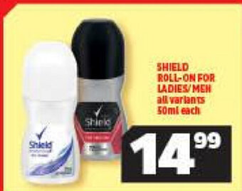 Usave Shield Roll-On for Ladies/Men all variants 50ml offer