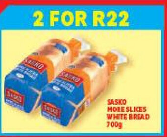 Usave Sasko MOre Slices White Bread 700g offer