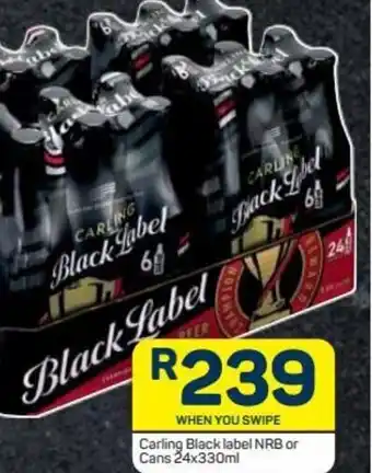 Pick n Pay Carling Black Label NRB or Cans 24 x 330ml offer