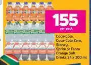 Game Coca cola, coca cola zero, stoney, sprite or fanta orange soft drinks-24 x 300ml per pack offer