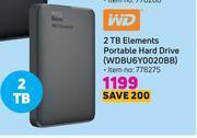 Wd 2tb elements portable hard drive wdbu6y0020bb