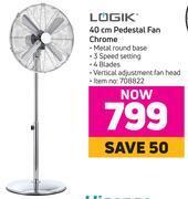 Game Logik 40cm pedestal fan chrome offer