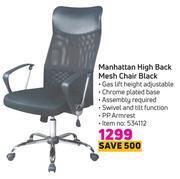 Game Manhattan high back mesh chair black offer
