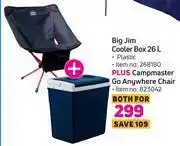 Game Camp master big jim cooler box 26l + campmaster go anywhere chair-for both offer