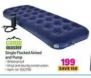 Game Camp master single flocked airbed & pump offer