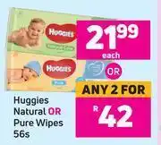Game Huggies natural or pure wipes-for any 2 x 56's pack offer