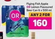 Game Flying fish apple or lemon flavoured beer can-for any 2 x 6 x 500ml offer