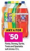 Game Fanta, stoney, sprite, twist & sparletta soft drinks-for any 4 x 1.5ltr offer