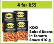 Game Koo baked beans in tomato sauce-for 4 x 410g offer