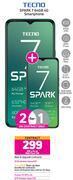 Game 2 x tecno spark 7 64gb 4g smartphone-on red flexi 130 + on promo 70 offer