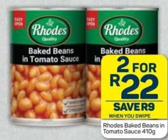 Pick n Pay Rhodes Baked Beans In Tomato Sauce 410g offer