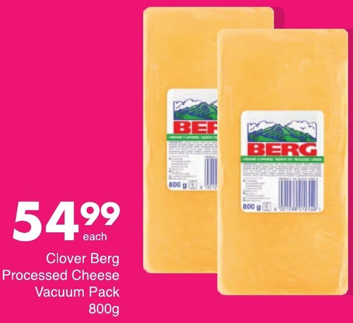 Clover Berg Processed Cheese Vacuum Pack 800g offer at Save