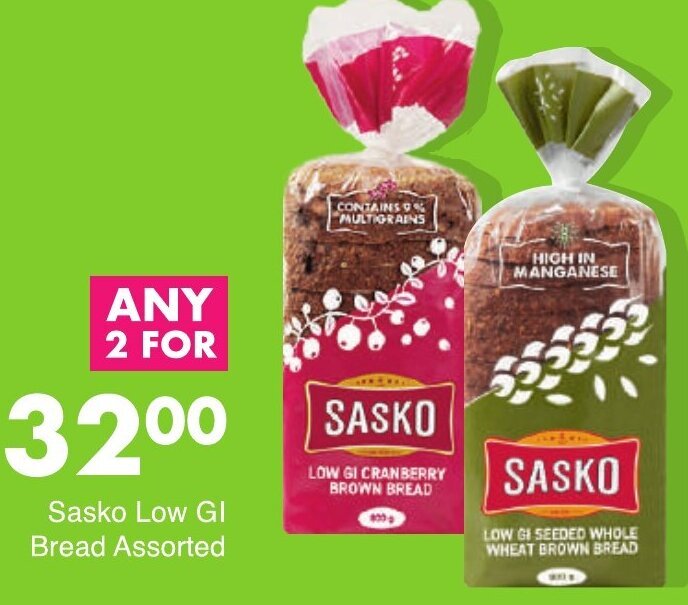 Sasko Low GI Bread Assorted offer at Save