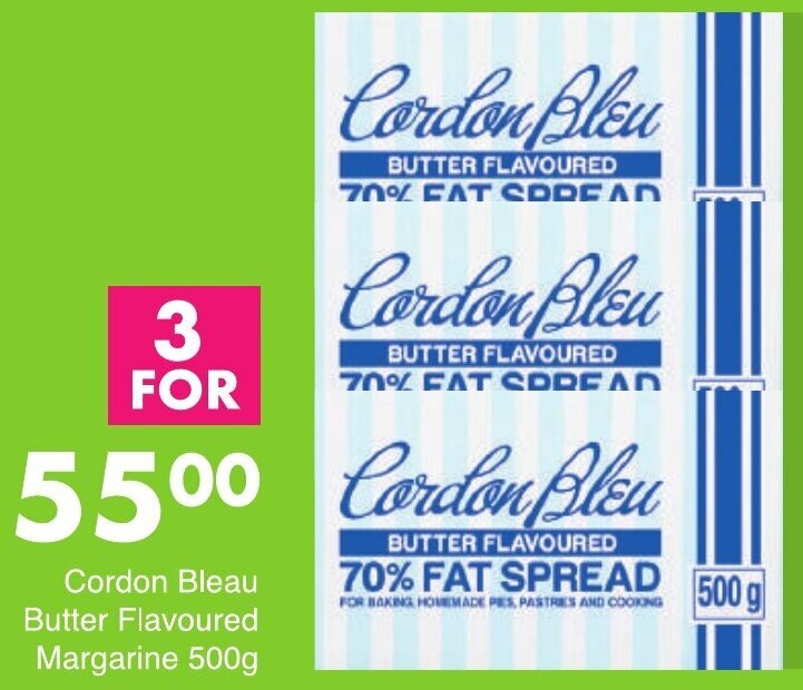 Cordon Bleau Butter Flavoured Margarine 3x500g offer at Save