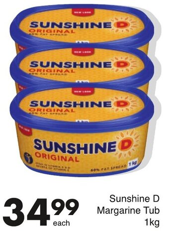 Save Sunshine D Margarine Tub 1kg offer
