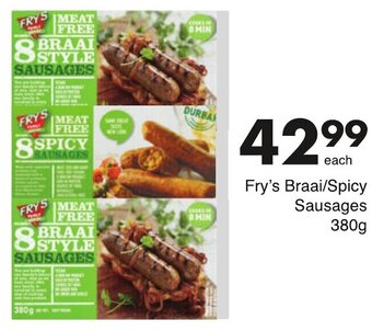 Save Fry's Braai/Spicy Sausages 380g offer