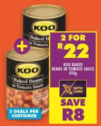FoodWorld Koo Baked Beans in Tomato Sauce 2 x 410g offer
