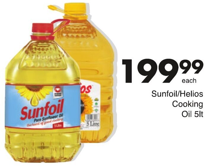 Sunfoil/Helios Cooking Oil 5lt offer at Save
