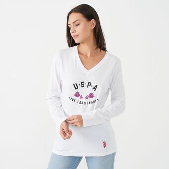 Ladies 100% cotton v-neck t-shirt