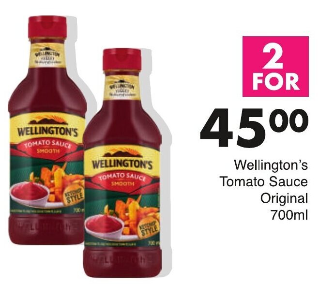 Wellington's Tomato Sauce Original 2x700ml offer at Save
