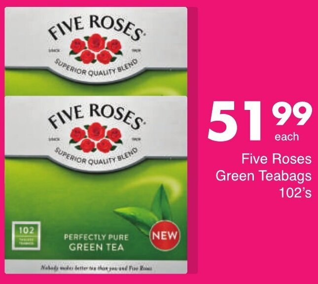 Five Roses Green Teabag 102's offer at Save