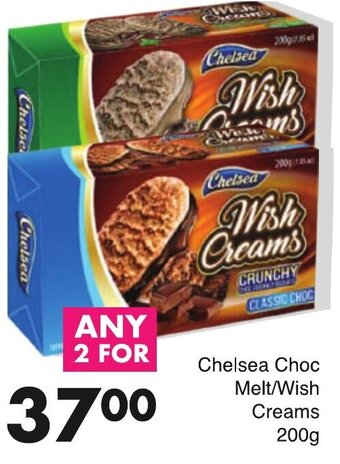 Save Chelsea Choc Melt/Wish Creams 200g offer