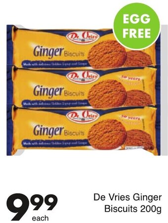 Save De Vries Ginger Biscuits 200g offer