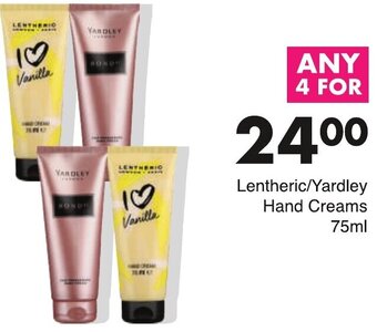 Lentheric / Yardley Hand Creams 75ml