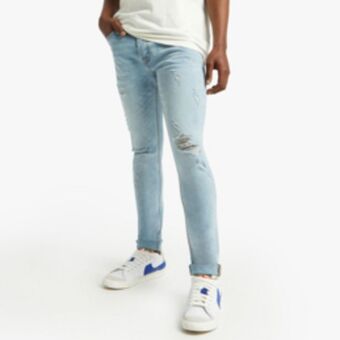 Sportscene Redbat men's light blue skinny jeans offer
